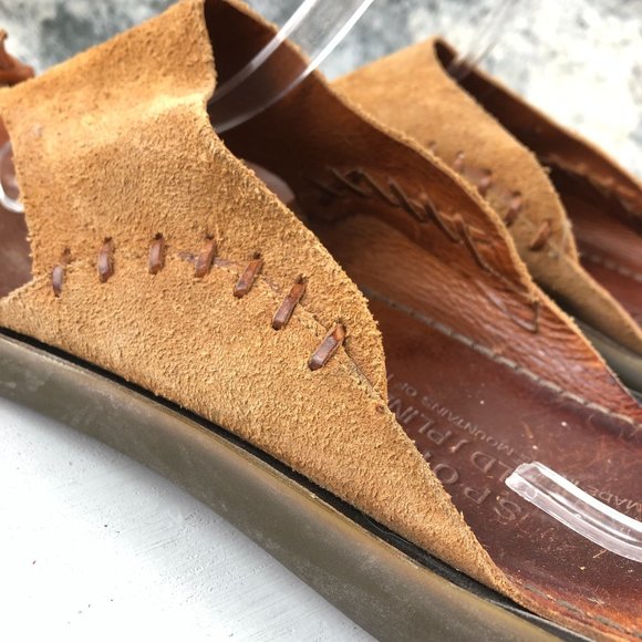 DONALD J PLINER Sport Men's 13M Moro Brown Leather Moc Strap Thong Sandals ITALY - Picture 5 of 13